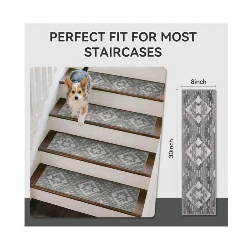 15PC Stair Treads Non-slip Washable Peel And Stick For Wooden Steps Indoor...